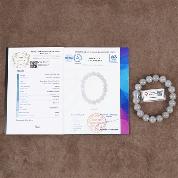 Vòng hoàng phỉ phớt lam tím My 18 hạt ly11.05-10.97 (838876) KG+