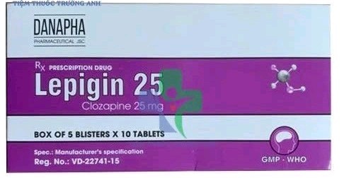 Lepigin 25 (Clozapin 25mg) (Hộp 5 vỉ x 10 viên) - Danapha Việt Nam