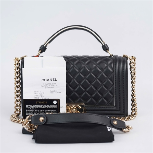 Túi Chanel Boy đen (27759976) sz25 (BQ) KG+