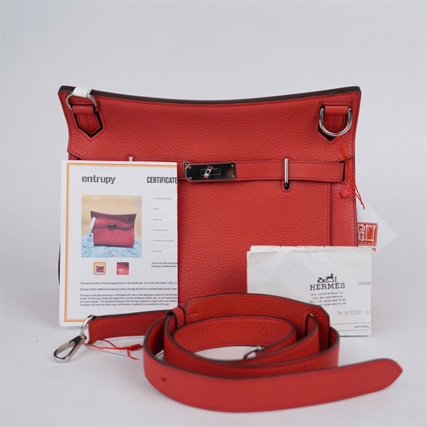Túi Hermes Jypsiere đỏ nhạt sz27 (A-T) KG+