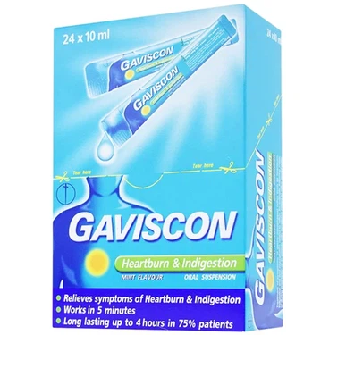 Hỗn dịch Gaviscon Reckitt Benckiser điều trị trào ngược dạ dày, thực quản (24 gói x 10ml)