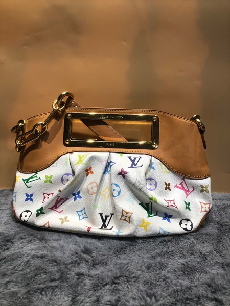 Túi LV Handle trắng hoa màu sz30 +