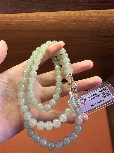 Chuỗi băng ngọc pha hoàng phỉ khởi keo 87 hạt ly8.18-7.86 (686895) KG+