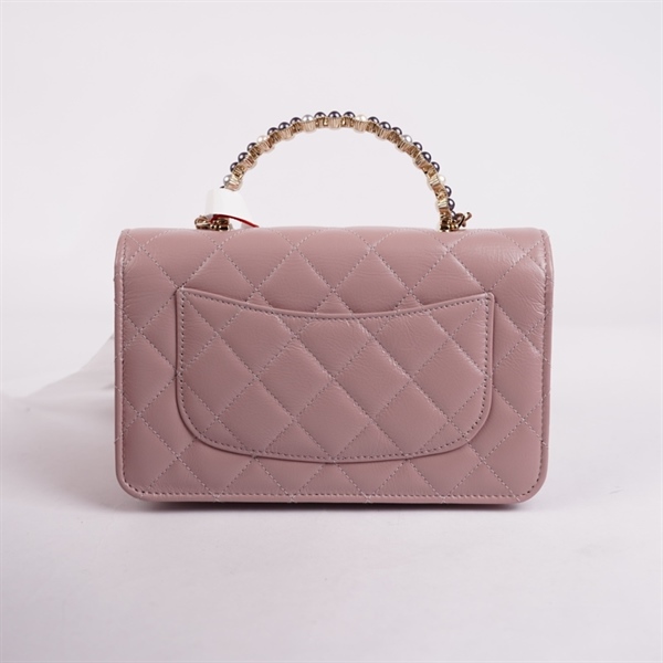 Túi Chanel Handle hồng nhạt (N3PXAUX3) sz19 (A-T) KG+