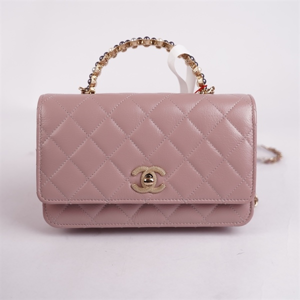 Túi Chanel Handle hồng nhạt (N3PXAUX3) sz19 (A-T) KG+