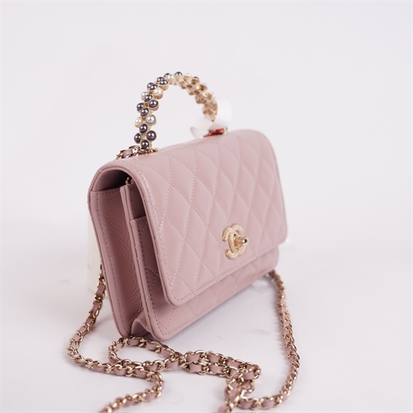 Túi Chanel Handle hồng nhạt (N3PXAUX3) sz19 (A-T) KG+