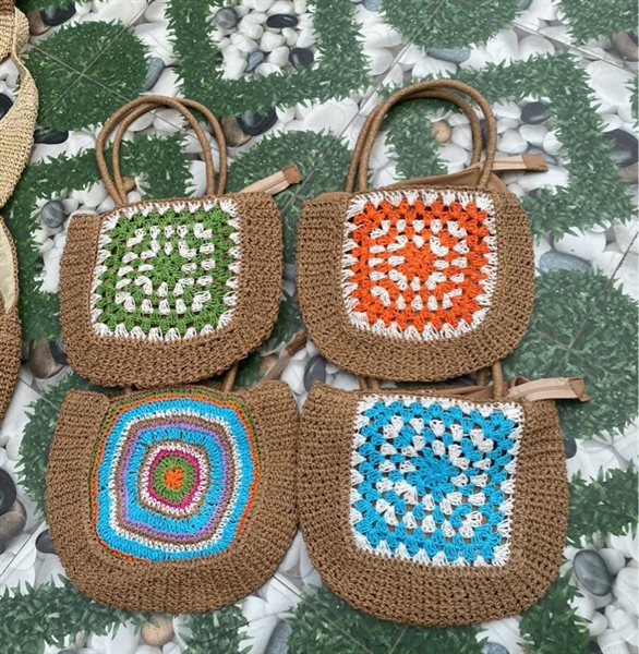 Túi cói 6 ô ngang to - Sedge bag - Usd 11