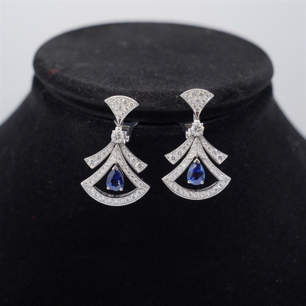 Bông tai Bvlgari đính đá (229225) (BQ) KG+