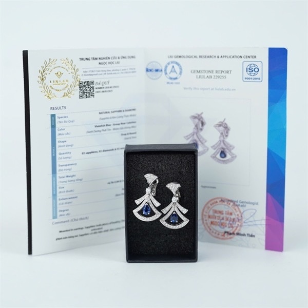 Bông tai Bvlgari đính đá (229225) (BQ) KG+