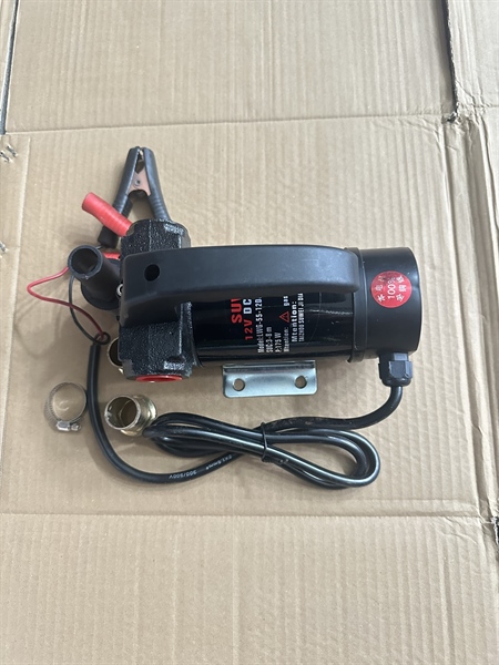 Máy bơm dầu nhớt, bơm nhiên liệu DC 12v mô tơ lõi đòng công suất 55L/phút hút sau 3-6 mét