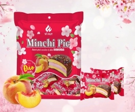 BÁNH MINCHI PIE PHỦ SOCOLA VỊ ĐÀO SAKURA VĨ HUY