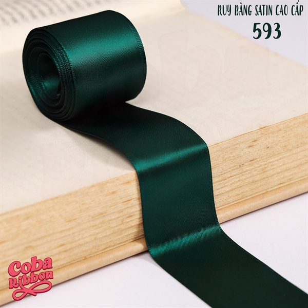 Rộng 38mm - Màu 593 - Ruy băng lụa satin hai mặt cao cấp