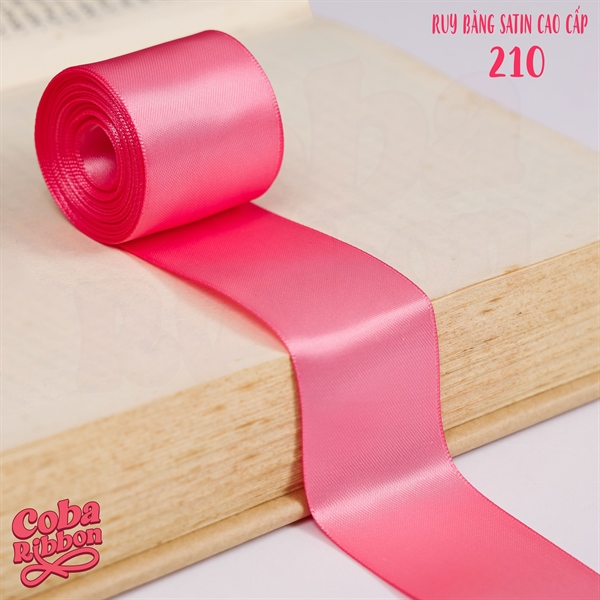 Rộng 25mm - Màu 210 - Ruy băng lụa satin hai mặt cao cấp