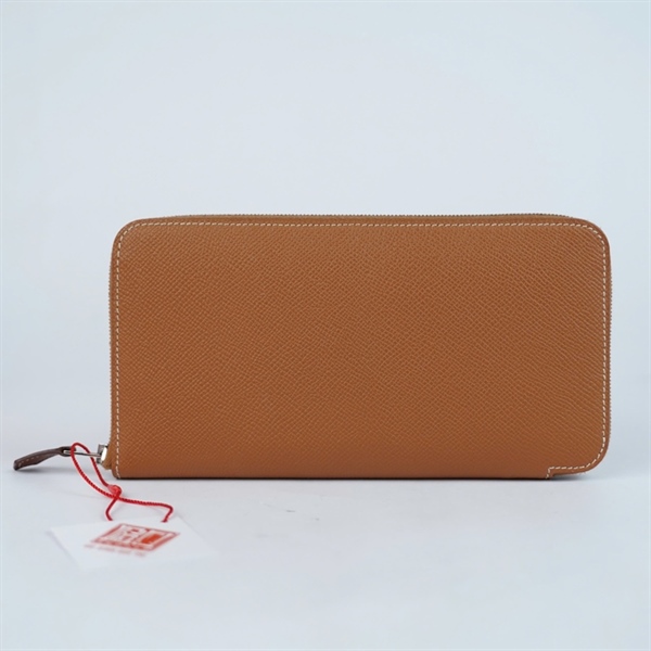 Ví Hermes nâu có khóa zip stamp D (A-T) KG+