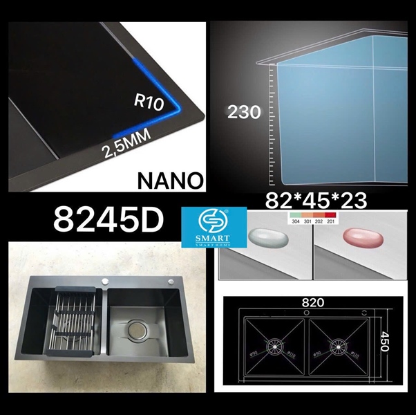 CHẬU RỬA CHÉN 8245D NANO