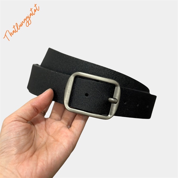 Thắt lưng nam nữ mặt chữ nhật phong cách Hàn Quốc bản 3.3cm TL114 (Hỗ trợ bấm, cắt dây nịt) - Thắt Lưng Giá Tốt - Đen