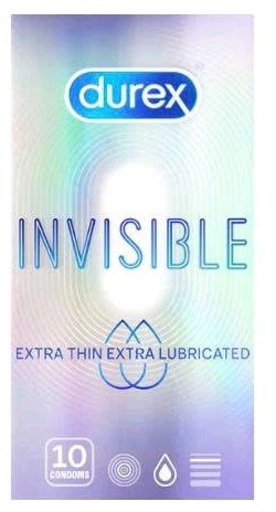 Bao cao su durex Invisible extra thin Lubricated (Hộp 10cái) - Thái Lan