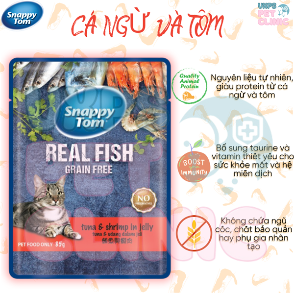 Snappy Tom Gói 85g - Real Fish