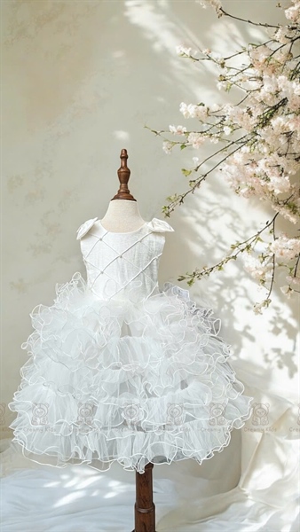 Váy công chúa bồng nơ vai Hanie 3164