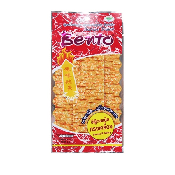 Snack hải sản cay ngọt Bento đỏ 4g (lẻ) xl