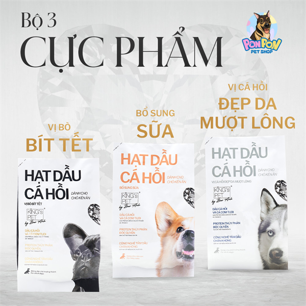 Hạt dầu cá King's Pet cho Chó gói 350g