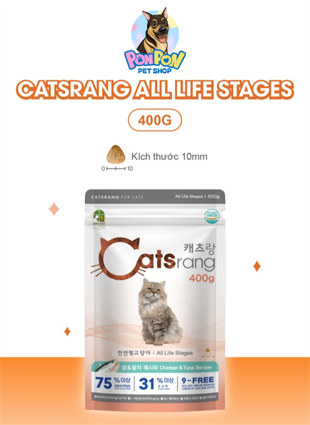 Hạt Catsrang cho Mèo Mọi Lứa Tuổi gói 400g