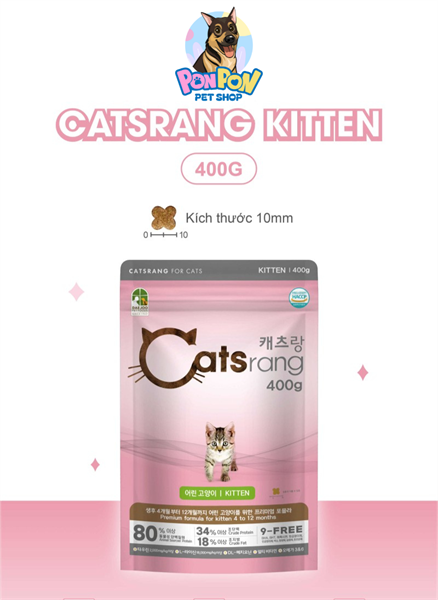 Hạt Catsrang cho Mèo Con gói 400g