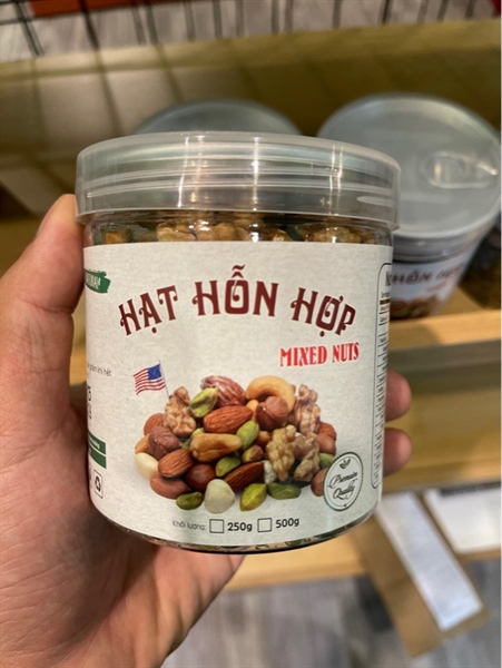 Hạt hỗn hợp dinh dưỡng 250Gr - Hạnh nhân, óc chó, macca, bí xanh, hạt điều