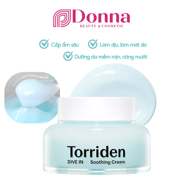 Kem Dưỡng Torriden Làm Dịu, Dưỡng Ẩm, Căng Mịn Da Dive-In Low Molecular Hyaluronic Acid Soothing Cream 100ml