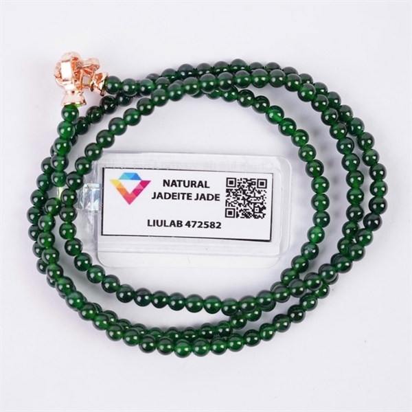 Chuỗi lục đế vương Gua 3.36-3.47mm 152 hạt (472582) KG+