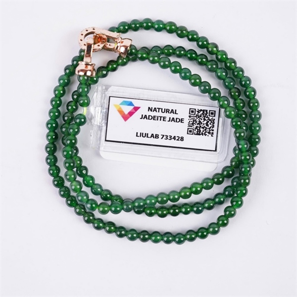 Chuỗi lục đế vương Gua 3.84-3.69mm 142 hạt (733428) KG+