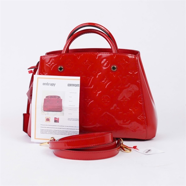 Túi LV Montaigne đỏ in hoa kèm ổ+2 chìa (CA1135) sz29 KG+