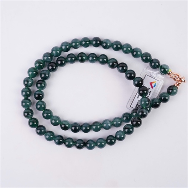 Chuỗi băng lam pha lục Jadeite 9.91-9.74mm 62 hạt (293959) KG+