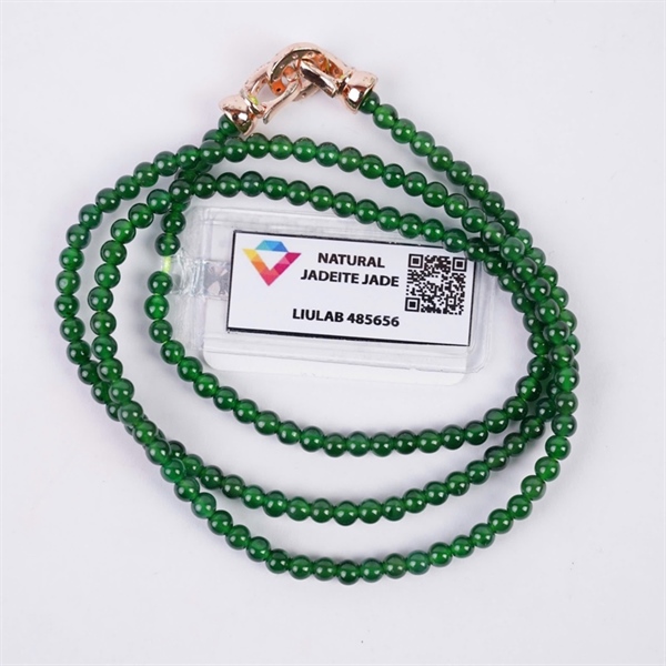 Chuỗi lục đế vương Gua 3.53-3.35mm 158 hạt (485656) KG+