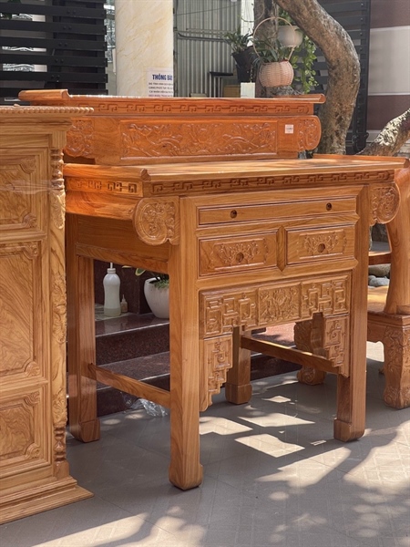 BÀN CÚNG 2T GÕ ĐỎ 154 CUỐN