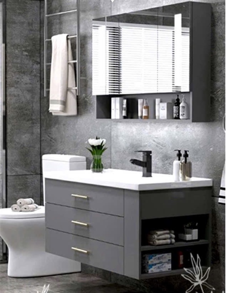 Bộ Tủ nhựa Lavabo QM9050 Xám