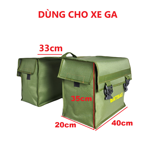 TÚI TREO HÔNG XE MÁY HONDA, TÚI BAO THƯ BÁO, TÚI ĐỒ PHƯỢT THỦ CHO XE GA TTBGA 40X35X20CM