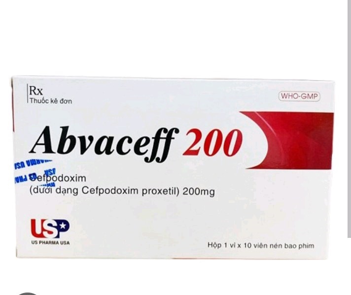 Thuốc Abvaceff 200mg USpharma kháng sinh điều trị nhiễm khuẩn (Hộp 1 vỉ * 10 viên )