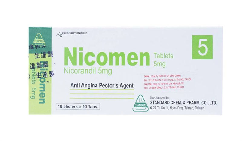 Nicomen (Nicorandil 5mg) (H*10vỉ*10viên) - Taiwan