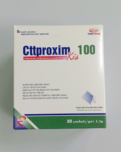 Thuốc Cttproxim Kis 100mg Eloge France VN kháng sinh điều trị nhiễm khuẩn (Hộp 20 gói x 1,5g)