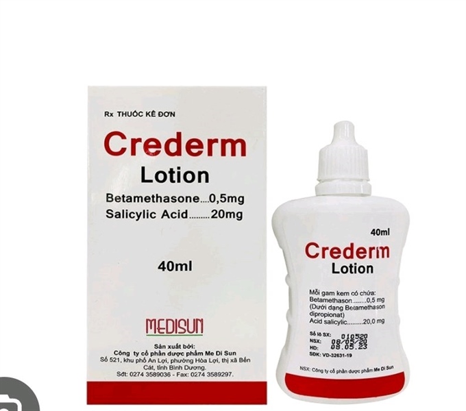 thuốc Crederm Lotion 40ml DP Me Di Sun (GSV) điều trị vẩy nến viêm da