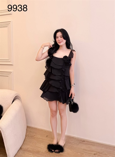 Váy cánh tiên hoa tầng ngắn ( Đen ) 9938