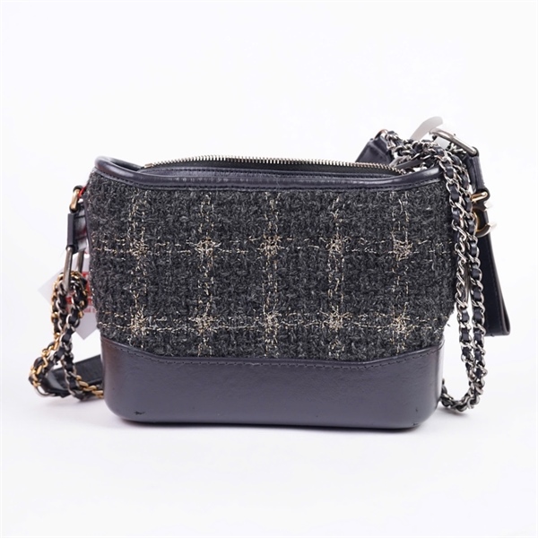 Túi Chanel Gab đen ô vuông (28739464) sz20 (A-T) KG+