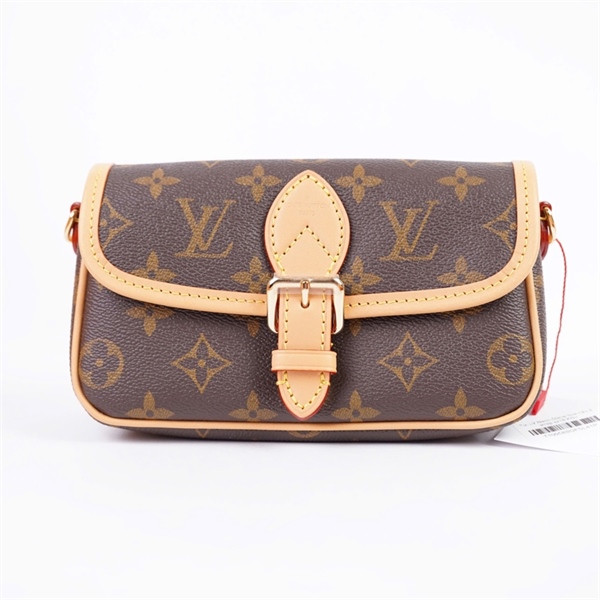 Túi LV Nano Diane hoa nâu 2 strap sz18 KG+