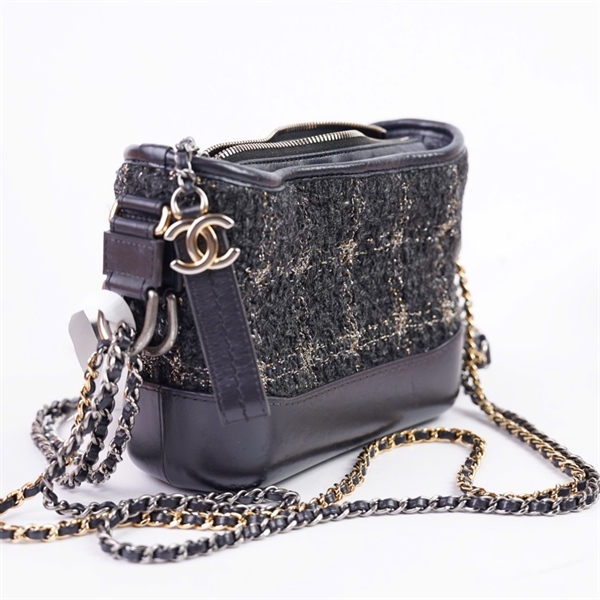 Túi Chanel Gab đen ô vuông (28739464) sz20 (A-T) KG+