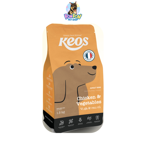 Hạt KEOS cho Chó Trưởng Thành gói 1.5kg