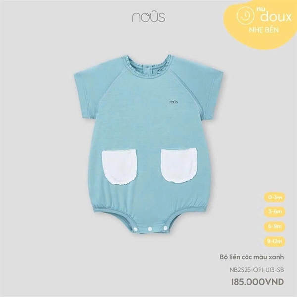 Nous Bộ liền cộc tay màu xanh