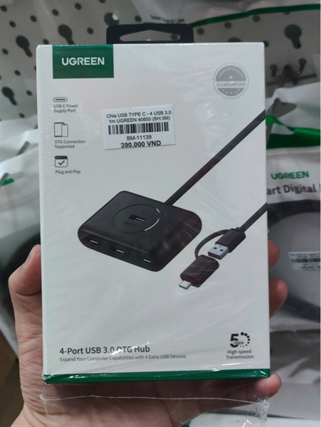 Chia USB TYPE C - 4 USB 3.0 1m UGREEN 40850