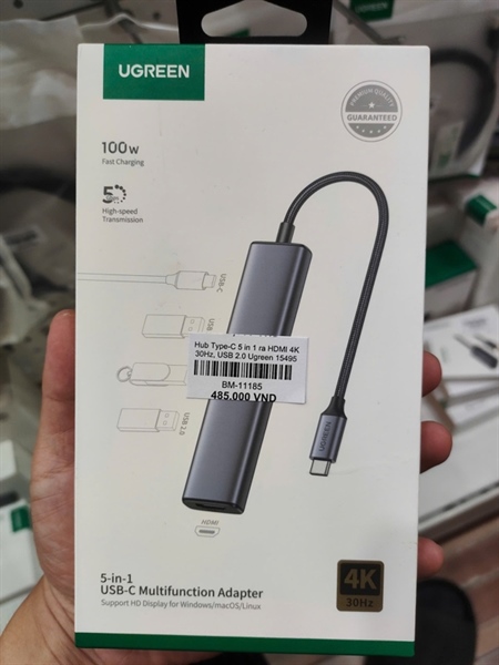 Hub Type-C 5 in 1 ra HDMI 4K 30Hz, USB 2.0 Ugreen 15495