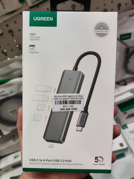 Bộ chia USB Type-C ra 4 cổng USB 3.0 Ugreen 70336